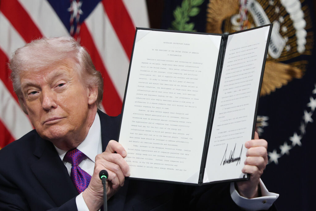 Big Tech Signs Trump Pledge to Pay Data-Center Power Costs.
